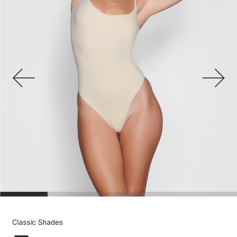 SKIMS Thong Bodysuit In Color (Sand), Sold Out On Site, Size XS